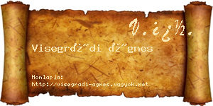 Visegrádi Ágnes névjegykártya